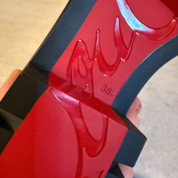 Christian Louboutin 3221092 Out Lina Spike Lug Black Calf Ankle Boot, 38.5 - Picture 6 of 16